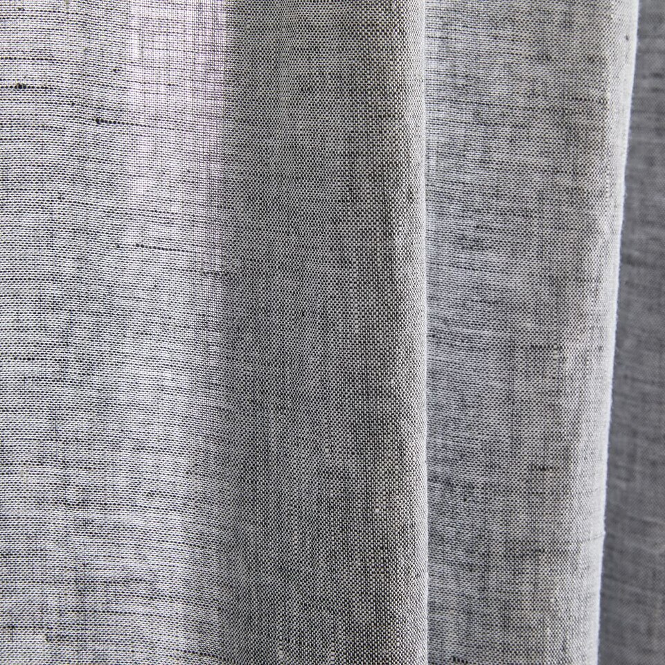 SemiSheer European Flax Linen Melange Curtain Slate West Elm UK